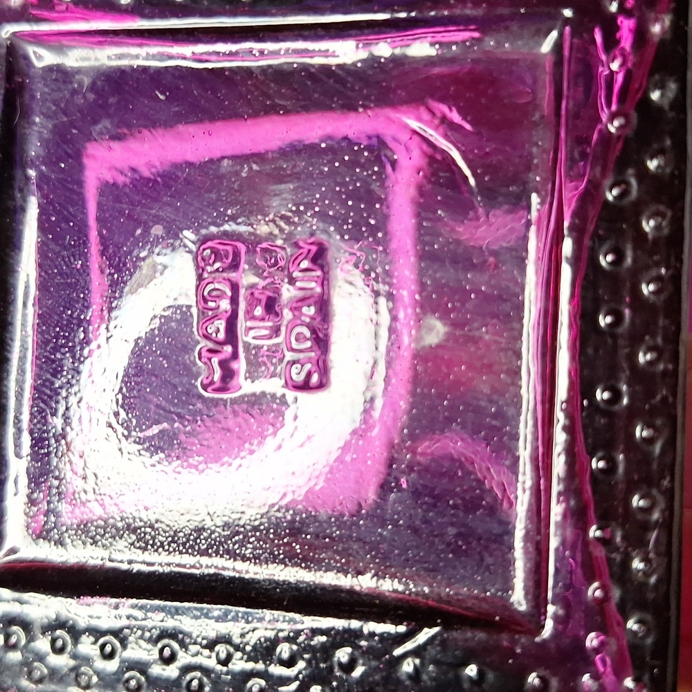 Pink Glass Decorative Bottle, Fushia, Bright Pink, Cute Decor With Beads - Picture 9 of 11